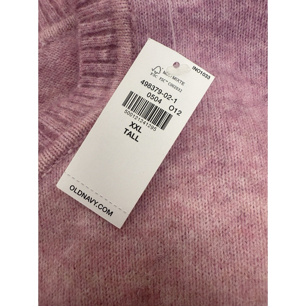 Old Navy Women XXL Tall Pullover Sweater Wool Blend Pink Ombré Crew Neck #44 - Picture 8 of 8
